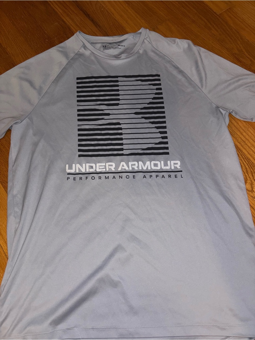 Under Armour Light Gray Short Sleeve Performance Tee with Logo Graphic